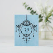 Briefkaart blauw  luchters (Staand voorkant)