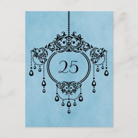 Briefkaart blauw  luchters (Voorkant)