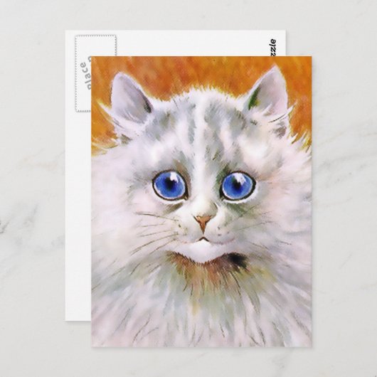 Briefkaart  blauw oogkat (Voorkant / Achterkant)