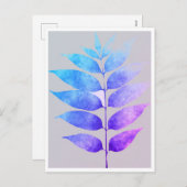 Briefkaart - Blauw/Paarse/roze varen (Voorkant / Achterkant)