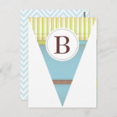 Briefkaart  blauw-partijvlag Bunting Banner (Voorkant / Achterkant)