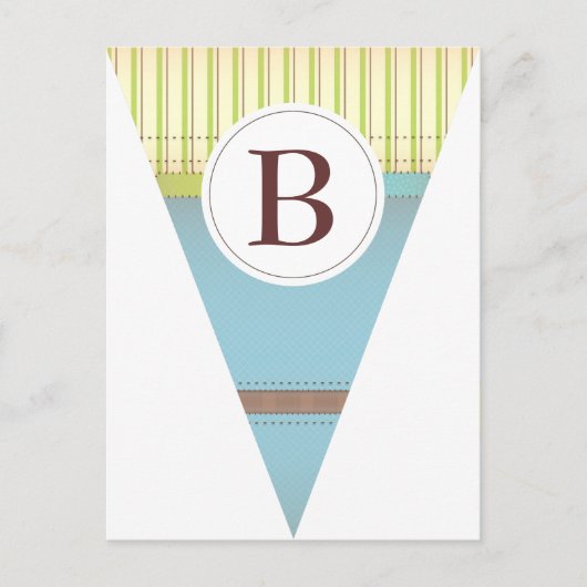 Briefkaart  blauw-partijvlag Bunting Banner (Voorkant)
