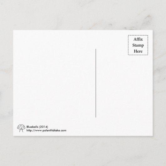 Briefkaart Blauwbellen (Achterkant)