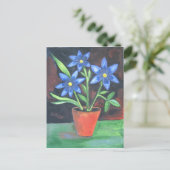 Briefkaart Blauwe Bloemen (Staand voorkant)