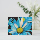 Briefkaart blauwe bloemen (Staand voorkant)