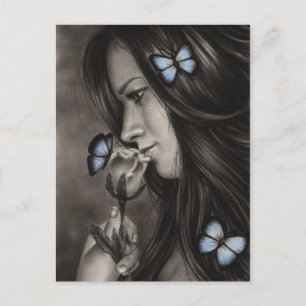 Briefkaart Blauwe Butterflies