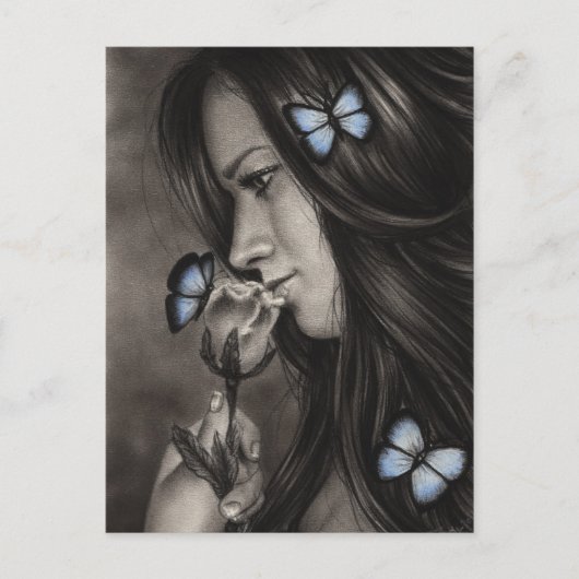 Briefkaart Blauwe Butterflies (Voorkant)