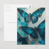 Briefkaart Blauwe Butterflies (Voorkant / Achterkant)