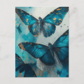 Briefkaart Blauwe Butterflies (Voorkant)