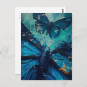 Briefkaart Blauwe Butterflies (Voorkant / Achterkant)