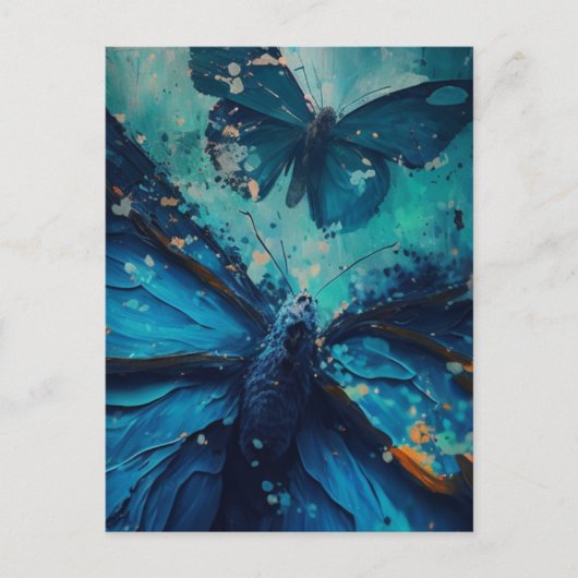 Briefkaart Blauwe Butterflies (Voorkant)