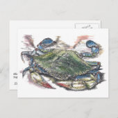 Briefkaart blauwe krab (Voorkant / Achterkant)