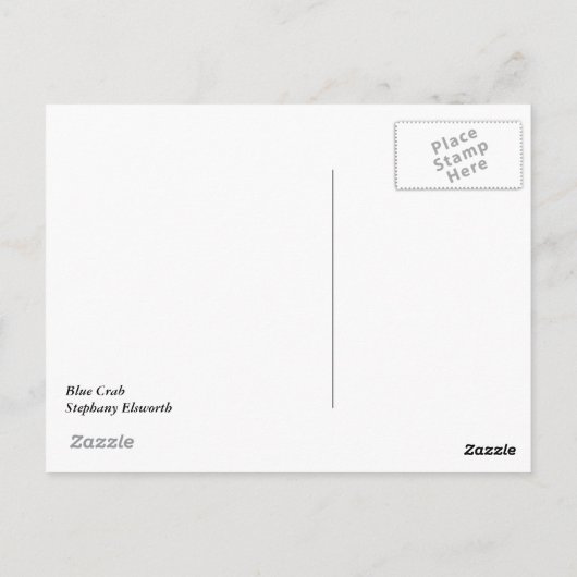 Briefkaart blauwe krab (Achterkant)