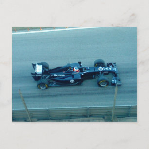 Briefkaart Blauwe raceauto