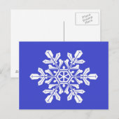 Briefkaart Blauwe Sneeuwvlok (Voorkant / Achterkant)