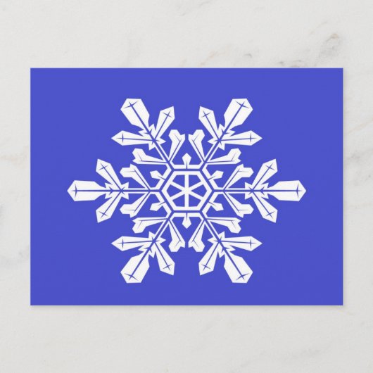 Briefkaart Blauwe Sneeuwvlok (Voorkant)