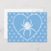 Briefkaart Blauwe Spider Heart (Voorkant / Achterkant)
