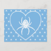 Briefkaart Blauwe Spider Heart (Voorkant)