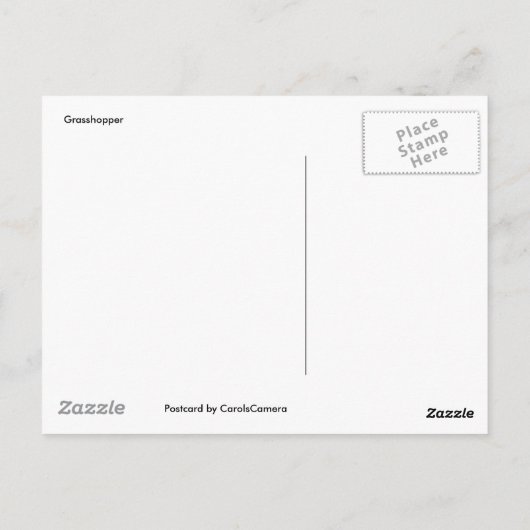 Briefkaart Blauwe sprinkhaan (Achterkant)