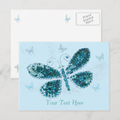 Briefkaart blauwe vlinder (Voorkant / Achterkant)