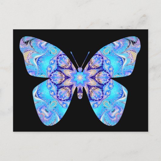 Briefkaart blauwe vlinder (Voorkant)