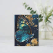 Briefkaart blauwe vlindermot (Staand voorkant)