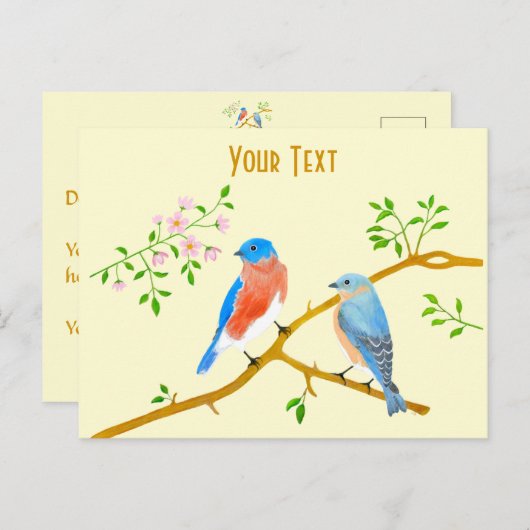 Briefkaart Blauwvogels (Voorkant / Achterkant)