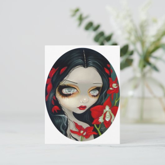 briefkaart "Bloedorchidee" (Staand voorkant)