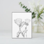 Briefkaart - Bloemen op kleur (Staand voorkant)