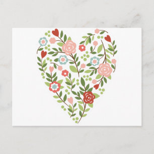 Briefkaart - Bloemenhart - Valentijnsdag