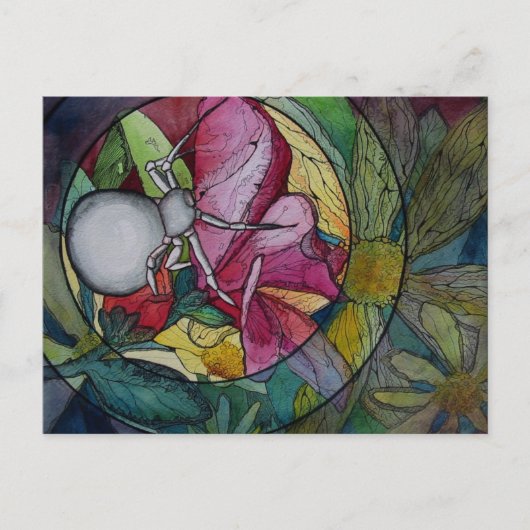 Briefkaart: "Bloemspin" Briefkaart (Voorkant)