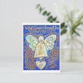 Briefkaart Blue and Gold Cancer Angel (Staand voorkant)