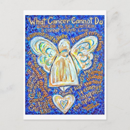 Briefkaart Blue and Gold Cancer Angel (Voorkant)
