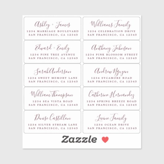 Briefkaart Blue Calligraphy Guest Adresetiketten Sticker (Vel)