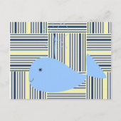 Briefkaart Blue Whale Yellow Blue Stripe (Voorkant)
