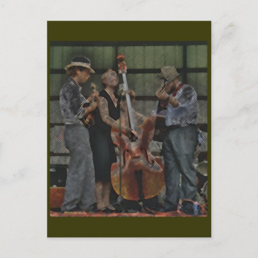 Briefkaart Bluegrass Trio (Voorkant)