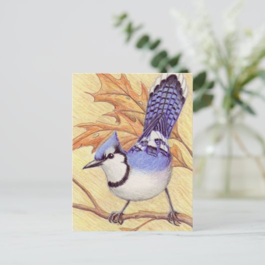 Briefkaart Bluejay (Staand voorkant)