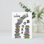 Briefkaart boekenstapels (Staand voorkant)