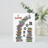 Briefkaart boekenstapels (Staand voorkant)