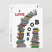 Briefkaart boekenstapels (Voorkant / Achterkant)