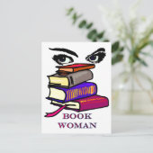 Briefkaart boekvrouw (Staand voorkant)