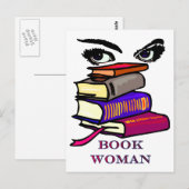 Briefkaart boekvrouw (Voorkant / Achterkant)