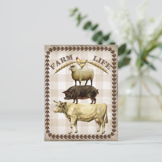  briefkaart boerderij (Staand voorkant)