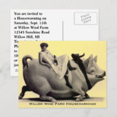 Briefkaart  Boerderij Ranch Fun Housewarming PC (Voorkant / Achterkant)