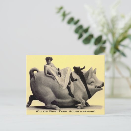 Briefkaart  Boerderij Ranch Fun Housewarming PC (Staand voorkant)