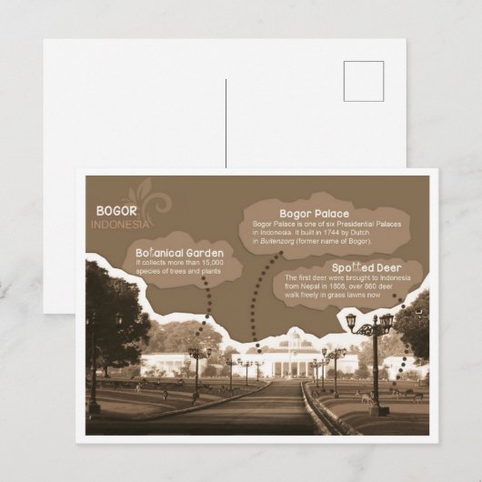 Briefkaart Bogor Palace Indonesië (Voorkant / Achterkant)