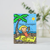 Briefkaart: Bon Voyage Briefkaart (Staand voorkant)