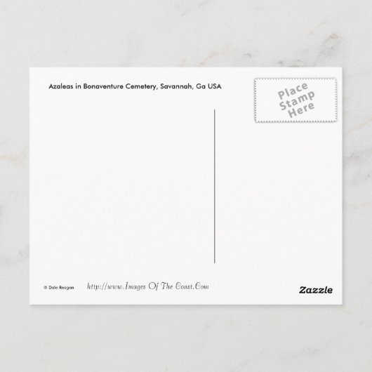 Briefkaart - Bonaventure Azaleas (Achterkant)