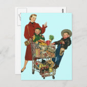 Briefkaart  boodschappenwagentje (Voorkant / Achterkant)