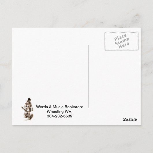 briefkaart bookstore pieping west virginia (Achterkant)